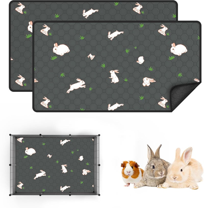MODESLAB Guinea Pig Cage Liner, Reusable Guinea Pig Bedding Washable Absorbent Pee Pads for Dogs Kitten Rabbit Chinchilla Hamster, Leakproof & Anti Slip (2, C&C 2*3, 24"x36") - Image 1